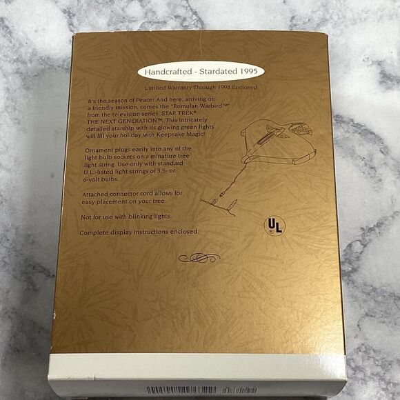 Star Trek Romulan Warbird Hallmark Ornament Next Gen Magic Light Christmas 1995 - Picture 3 of 8